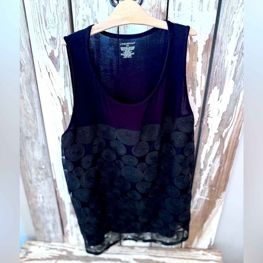 Lane Bryant Black Sleeveless Swirl Top size 22/24